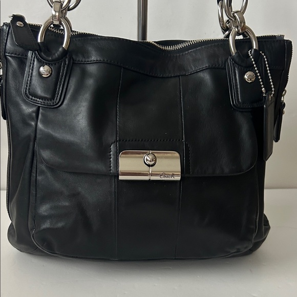 Coach Black Leather Shoulder Bag So Pretty Quiet Luxury Y2K - Picture 3 of 16